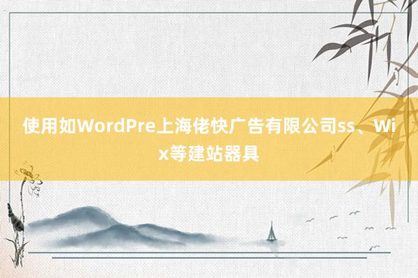 使用如WordPre上海佬快广告有限公司ss、Wix等建站器具